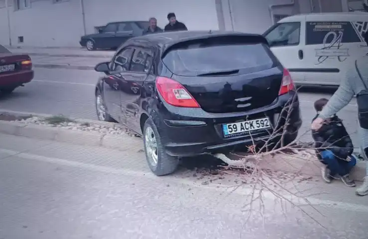 Edirne'de Park Halindeki Araç Sürücüsüne Çarptı